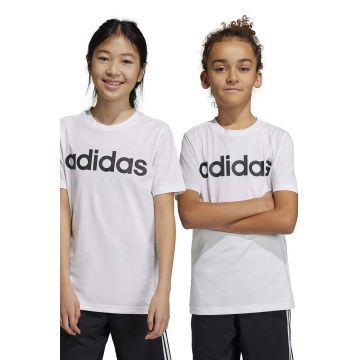 Adidas tricou de bumbac pentru copii U LIN culoarea alb, cu imprimeu