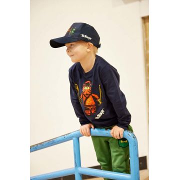 Lego longsleeve din bumbac pentru copii x Ninjago culoarea albastru marin, cu imprimeu