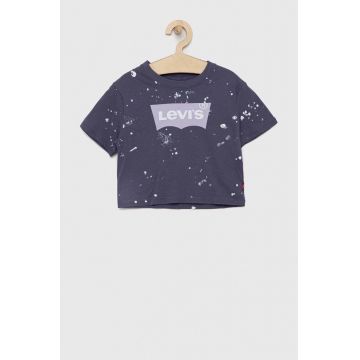 Levi's tricou de bumbac pentru copii culoarea albastru marin