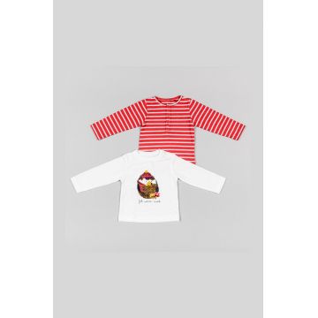 zippy longsleeve din bumbac pentru copii culoarea rosu