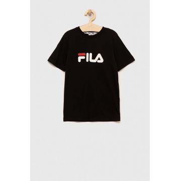 Fila tricou de bumbac pentru copii culoarea negru, cu imprimeu