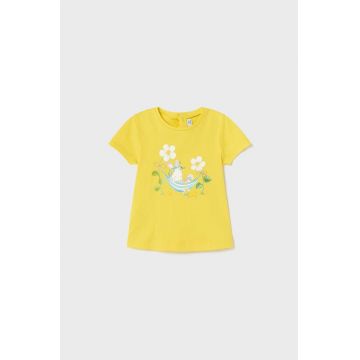 Mayoral tricou de bumbac pentru copii culoarea galben