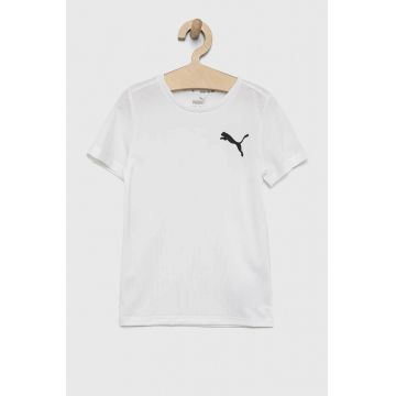 Puma tricou copii ACTIVE Small Logo Tee B culoarea alb, cu imprimeu