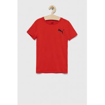 Puma tricou copii ACTIVE Small Logo Tee B culoarea rosu, cu imprimeu