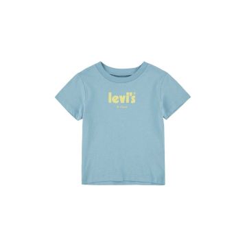 Levi's tricou de bumbac pentru copii culoarea turcoaz, cu imprimeu