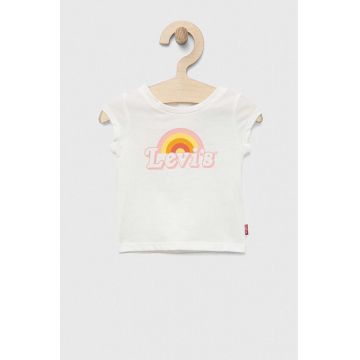 Levi's tricou din bumbac pentru bebelusi culoarea alb