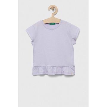 United Colors of Benetton tricou copii culoarea violet