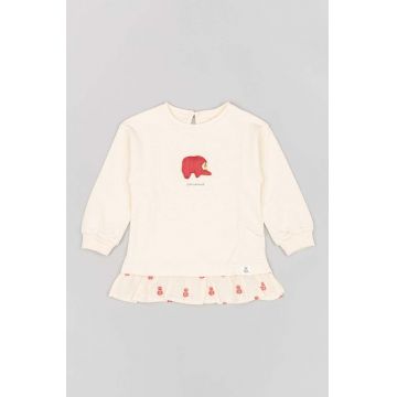 zippy longsleeve din bumbac pentru copii culoarea bej