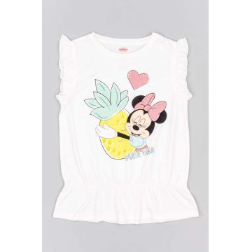 zippy top din bumbac pentru copii x Disney culoarea alb