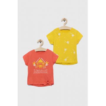 zippy tricou de bumbac pentru copii 2-pack culoarea portocaliu