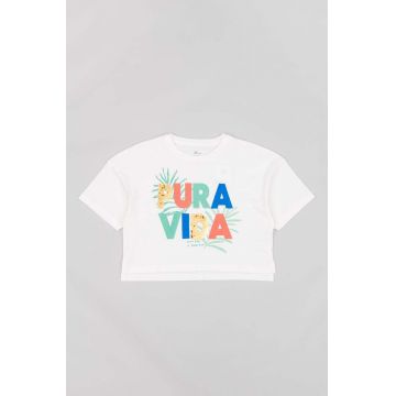 zippy tricou de bumbac pentru copii culoarea alb