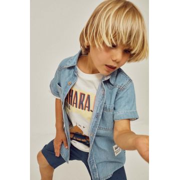 zippy tricou de bumbac pentru copii culoarea alb, cu imprimeu