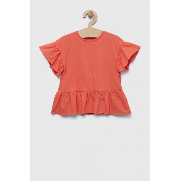 zippy tricou de bumbac pentru copii culoarea portocaliu