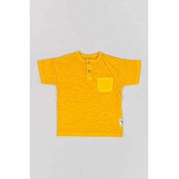 zippy tricou de bumbac pentru copii culoarea portocaliu, neted