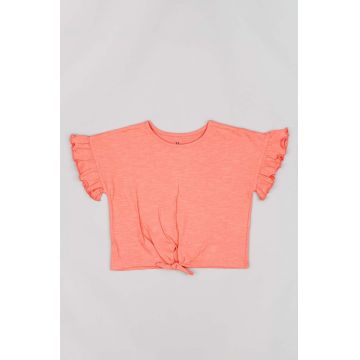 zippy tricou de bumbac pentru copii culoarea portocaliu