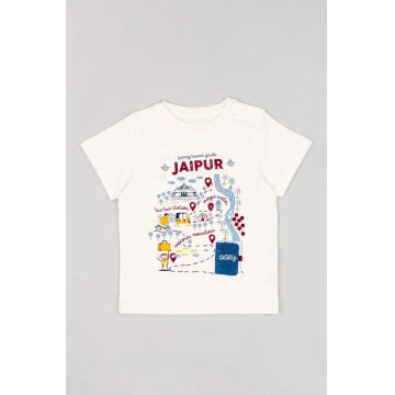 zippy tricou din bumbac pentru bebelusi culoarea bej