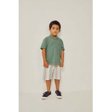 zippy tricou polo copii culoarea verde, neted