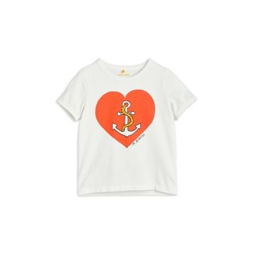 Mini Rodini tricou copii culoarea alb, cu imprimeu