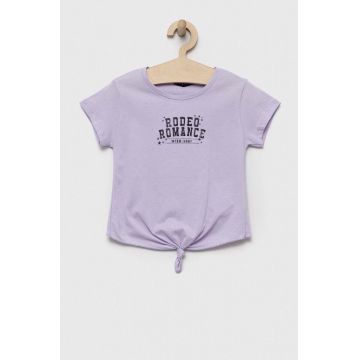 Sisley tricou de bumbac pentru copii culoarea violet