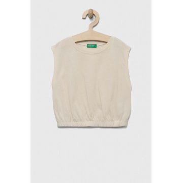 United Colors of Benetton top copii culoarea bej