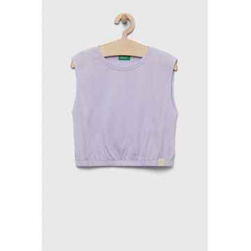 United Colors of Benetton top copii culoarea violet