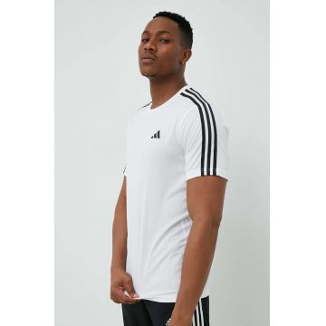 adidas Performance tricou de antrenament Training Essentials culoarea alb, cu imprimeu IB8151