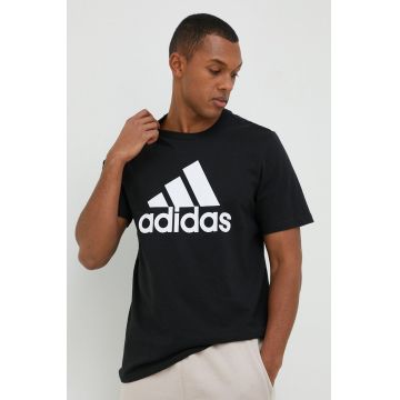 adidas tricou din bumbac culoarea negru, cu imprimeu IC9347