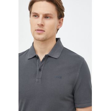 BOSS polo de bumbac CASUAL culoarea gri, uni 50468576