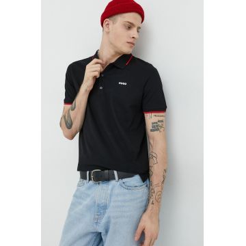 HUGO tricou polo bărbați, culoarea negru, uni 50467344