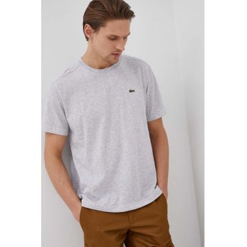 Lacoste tricou barbati, culoarea gri, neted