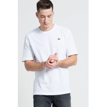 Lacoste tricou barbati, culoarea alb, neted