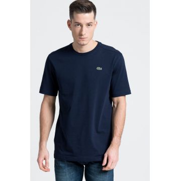 Lacoste tricou barbati, culoarea albastru marin, neted