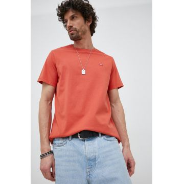 Levi's tricou din bumbac culoarea portocaliu, neted