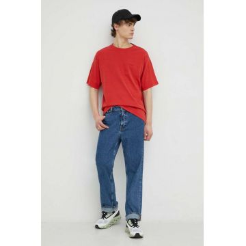 Levi's tricou din bumbac culoarea rosu, neted