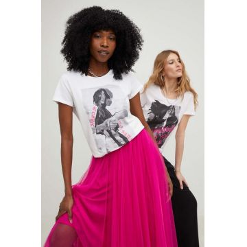 Answear Lab tricou x colecția limitată SISTERHOOD femei, culoarea alb