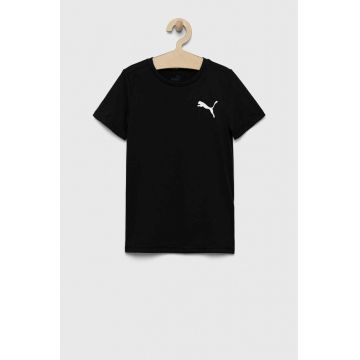 Puma tricou copii ACTIVE Small Logo Tee B culoarea negru, cu imprimeu