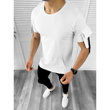 Tricou barbati alb slim fit B9346 P8-5.1