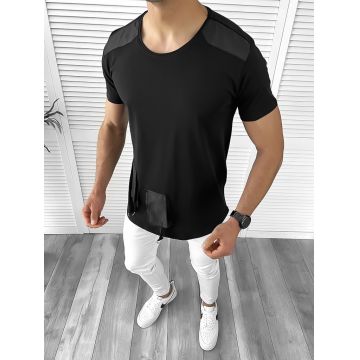 Tricou barbati negru slim fit Vagabond B1946 P6-4