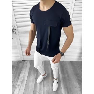 Tricou barbati slim fit bleumarin B1974 P2-2.1