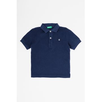 Tricou polo din bumbac pique cu logo