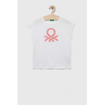 United Colors of Benetton tricou de bumbac pentru copii culoarea gri