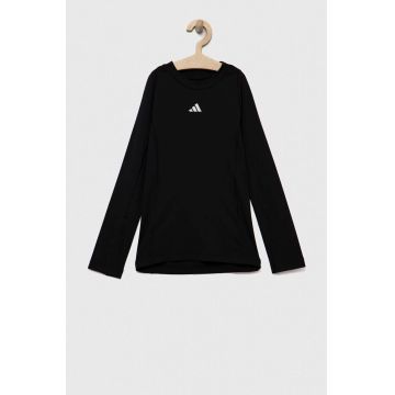 adidas Performance longsleeve copii culoarea negru, neted