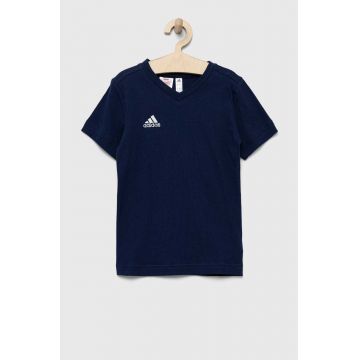 adidas Performance tricou de bumbac pentru copii ENT22 TEE Y culoarea albastru marin, cu imprimeu