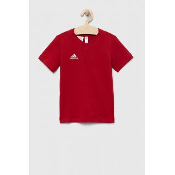 adidas Performance tricou de bumbac pentru copii ENT22 TEE Y culoarea rosu, neted