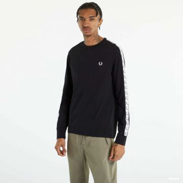 Tricou FRED PERRY Taped Long Sleeve T-shirt Black