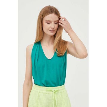 United Colors of Benetton top femei, culoarea verde