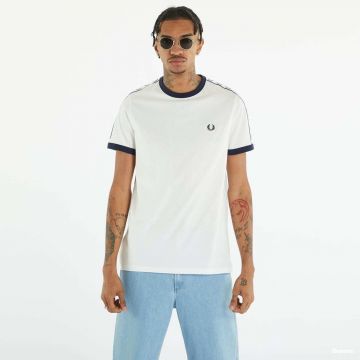 Tricou FRED PERRY Taped Ringer T-shirt Snow White