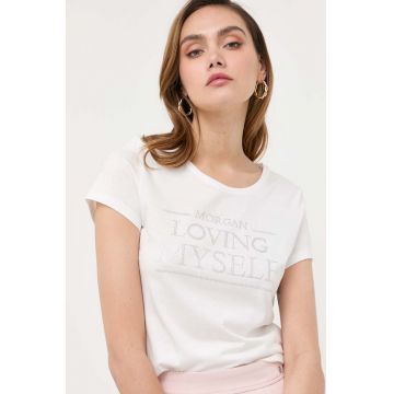 Morgan tricou femei, culoarea alb