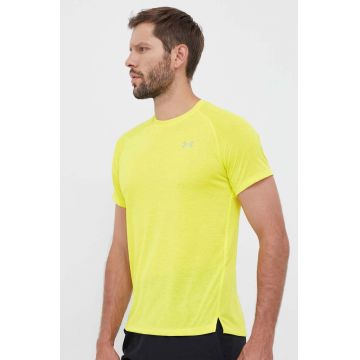 Under Armour tricou de alergare culoarea galben, neted