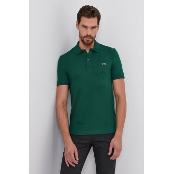 Lacoste polo de bumbac culoarea verde, uni PH4012.-132